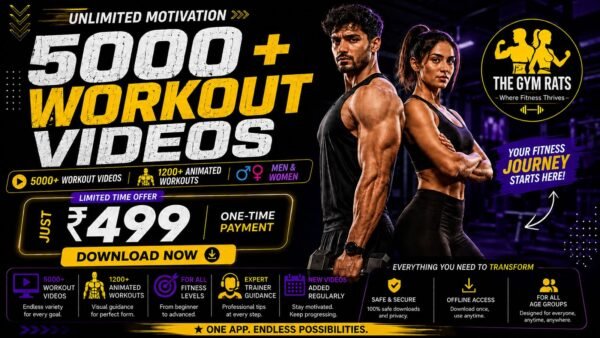 🔥 5000+ Animated Gym Workout Videos (For Male & Female) – Just ₹499 🔥